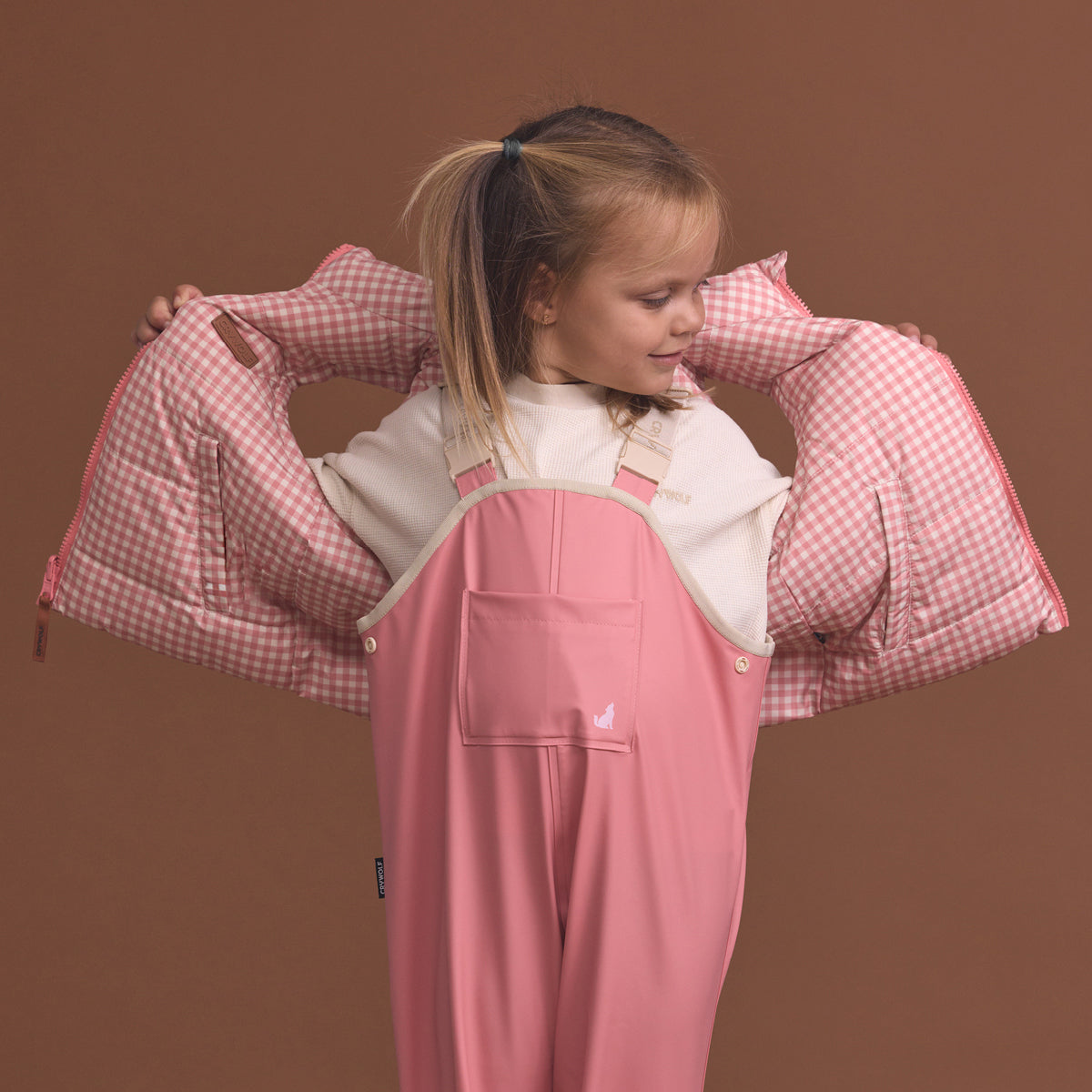 Crywolf Reversible Eco-Vest Rose Gingham