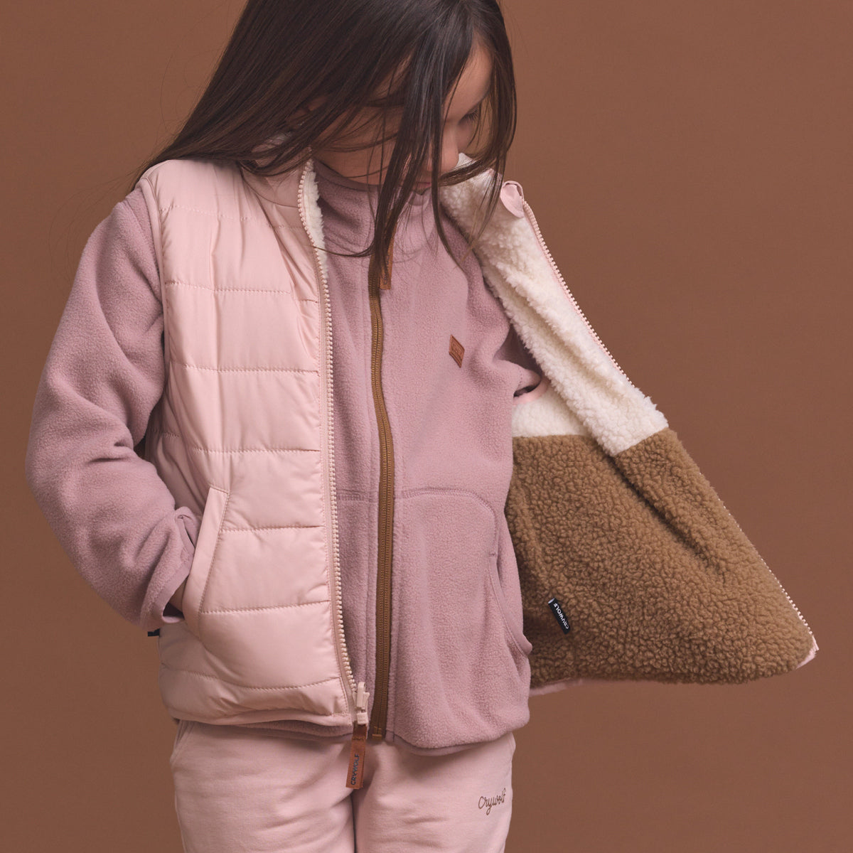 Crywolf Reversible Yeti Vest Harvest Colourblock