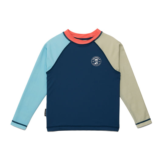 Crywolf Long Sleeve Rash Vest Ocean Colourblock