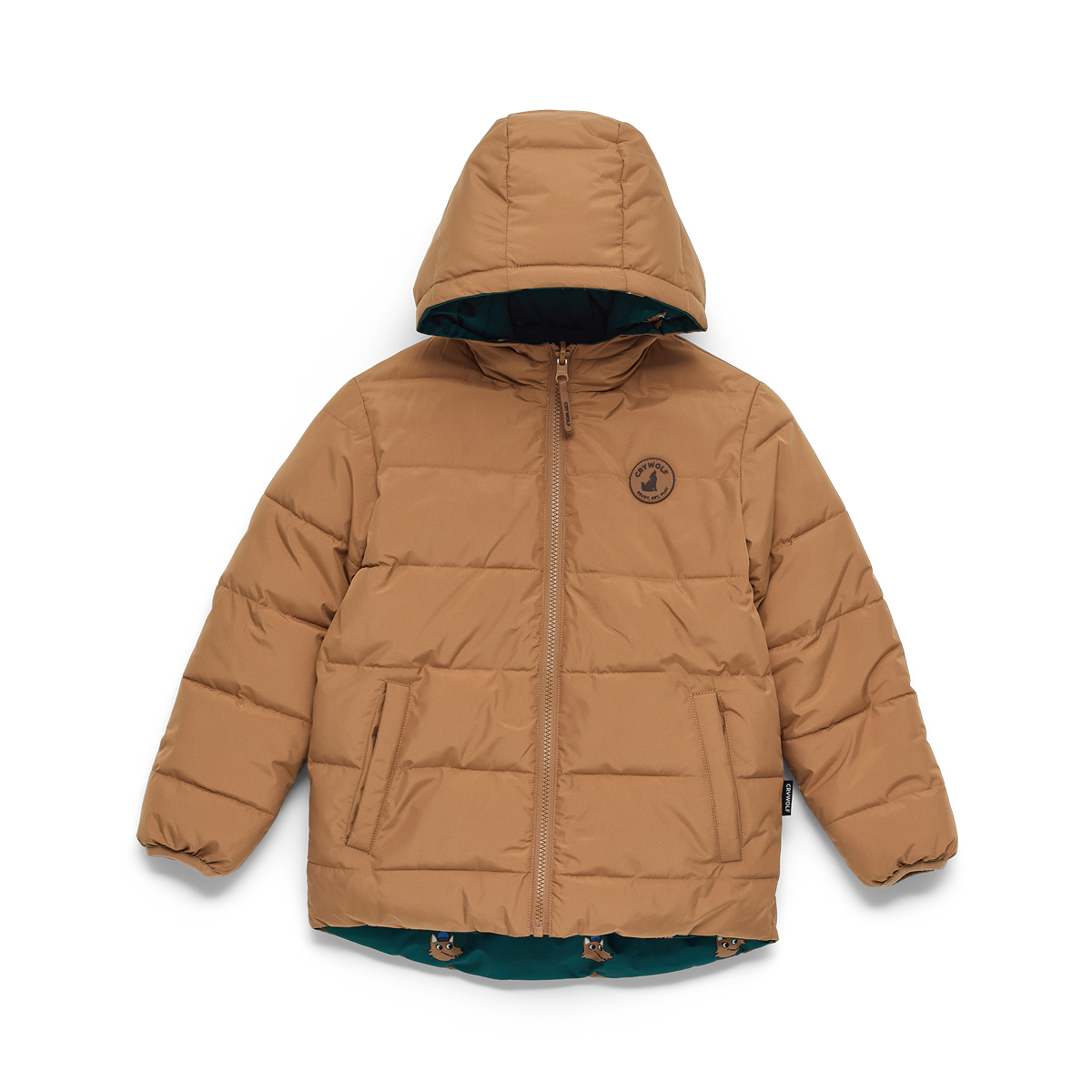 Crywolf Reversible Eco Puffer Tan Wolf