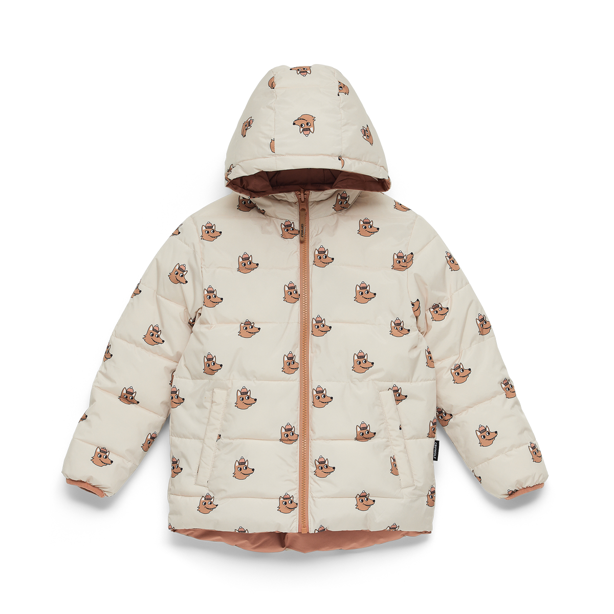 Crywolf Reversible Eco Puffer Terracotta Wolf
