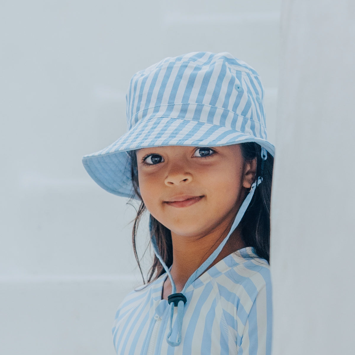 Crywolf Reversible Bucket Hat Sky Blue Stripe