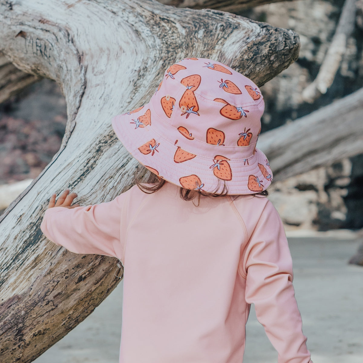 Crywolf Reversible Bucket Hat Strawberry Splash