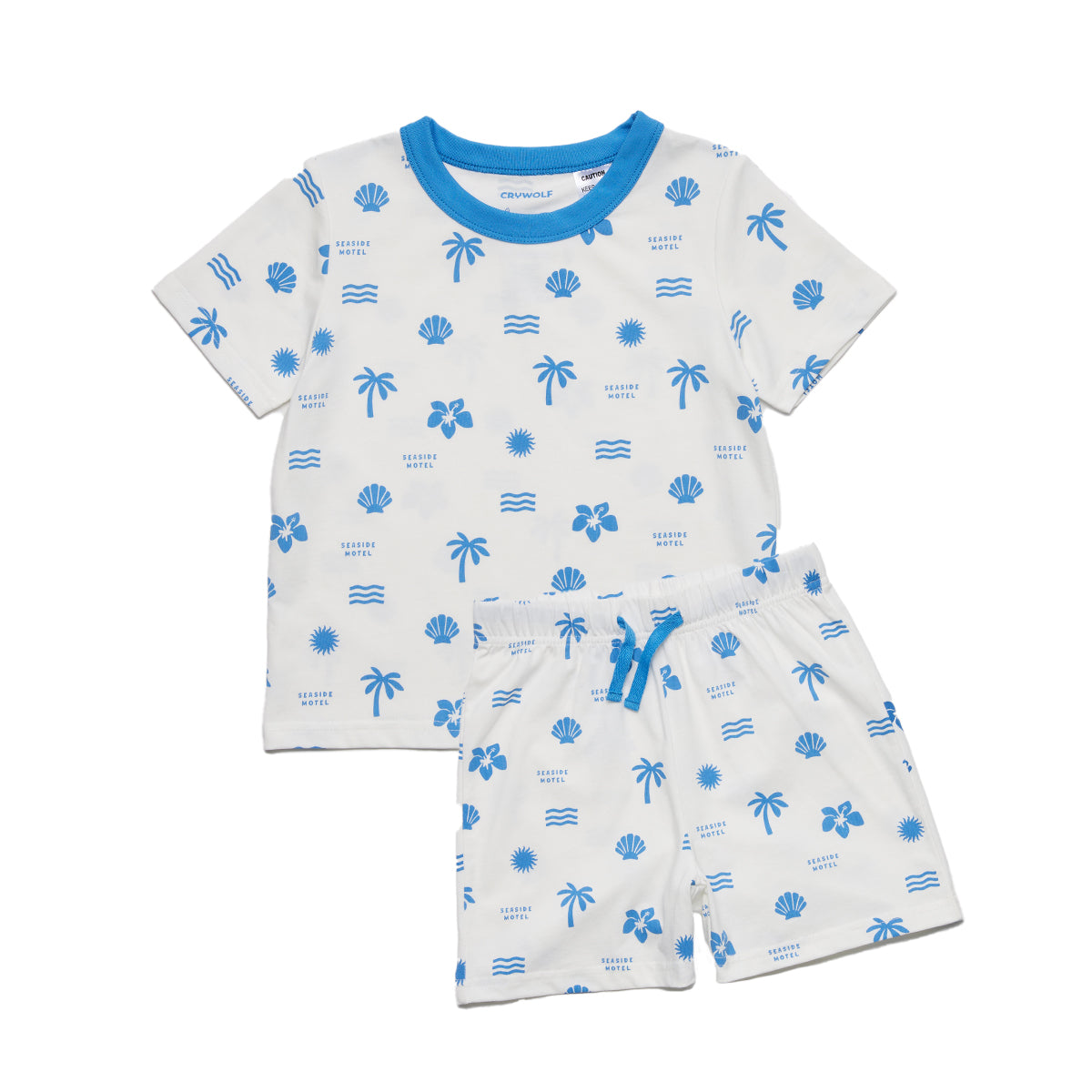 Crywolf Short Sleeve Sleep Set Blue Holiday