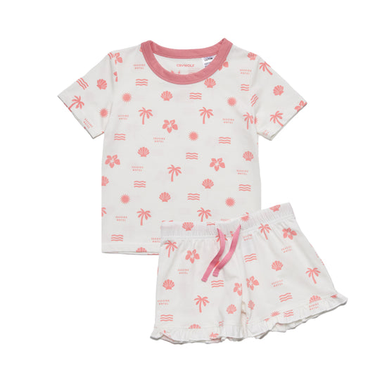 Crywolf Short Sleeve Sleep Set Pink Holiday