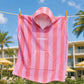 Crywolf Hooded Towel Flamingo Stripe