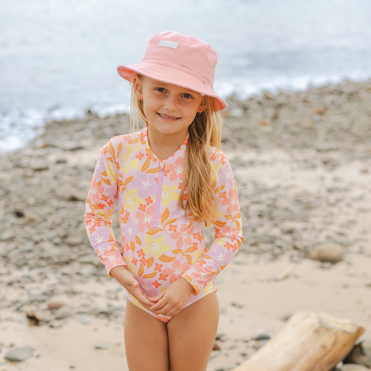 Crywolf Long Sleeve Swimsuit Hibiscus Daze