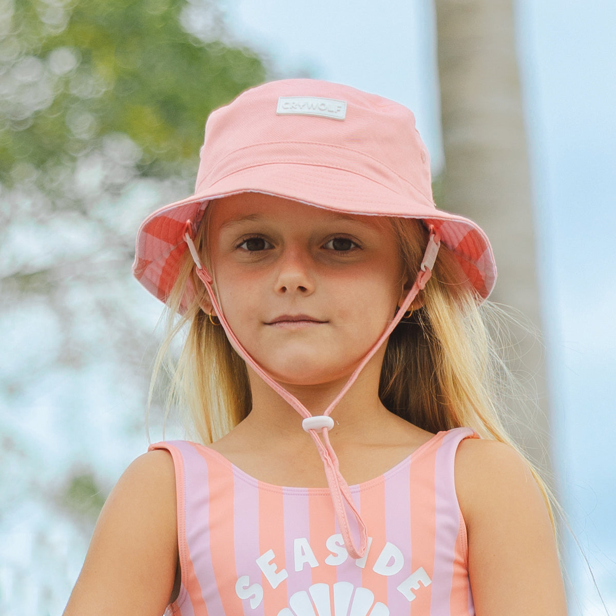 Crywolf Reversible Bucket Hat Flamingo Stripe