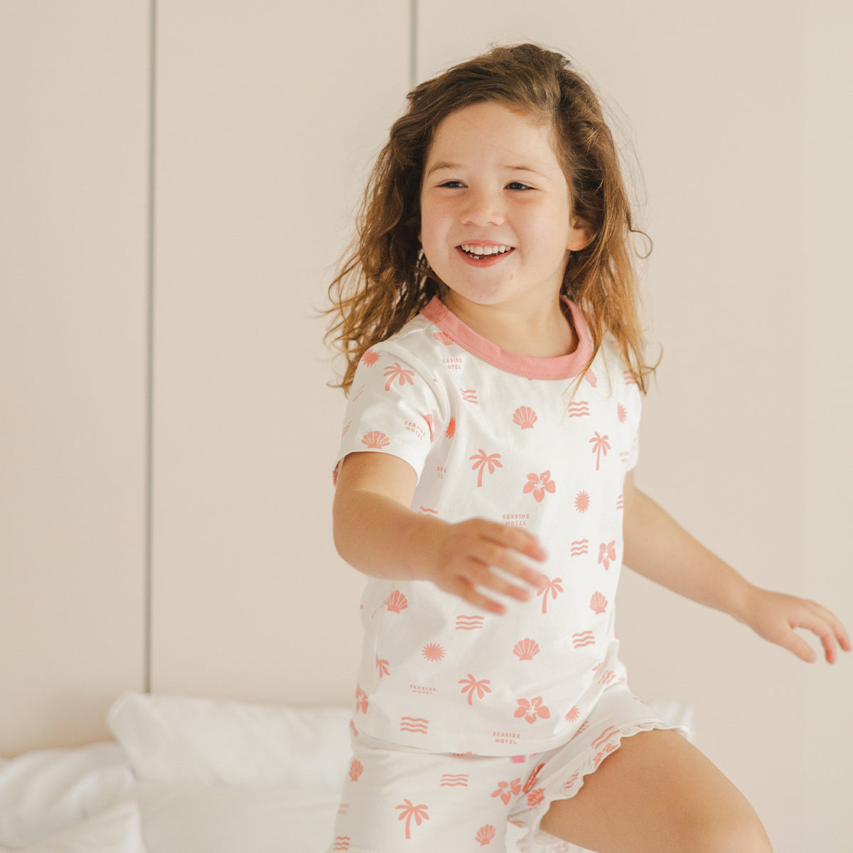 Crywolf Short Sleeve Sleep Set Pink Holiday