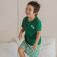 Crywolf Short Sleeve Sleep Set Sea Green Check
