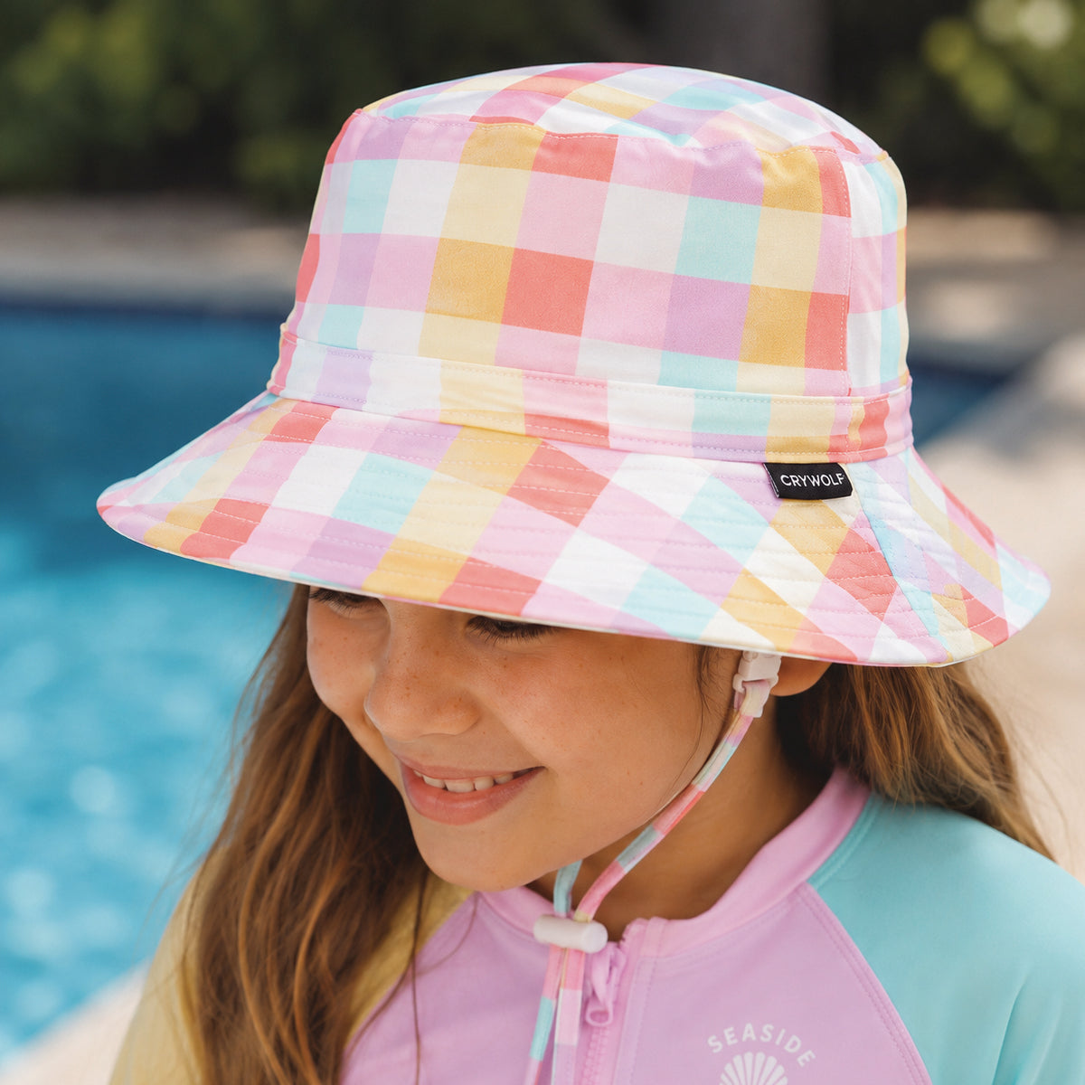 Crywolf Swim Bucket Hat Pop Gingham