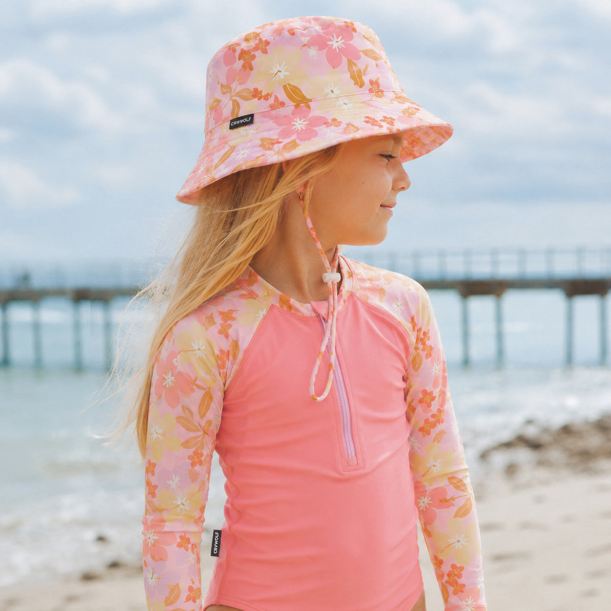 Crywolf Swim Bucket Hat Hibiscus Daze