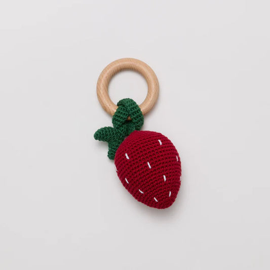 Over the Dandelions Crochet Strawberry Rattle