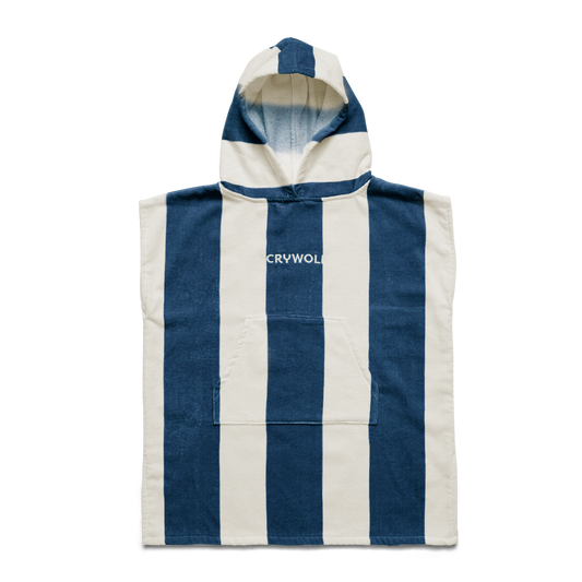 Crywolf Hooded Towel Indigo Stripe