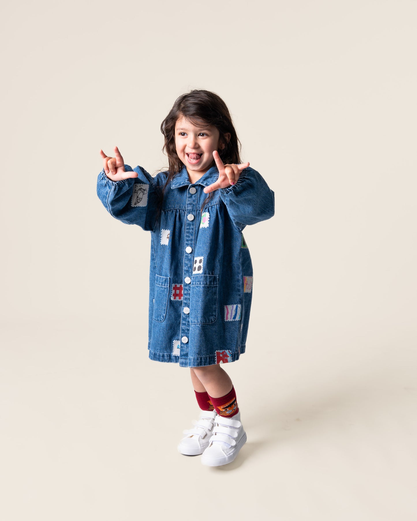 Das Ist Maurice  Denim Smock Dress | Stamps