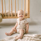 Aster & Oak Safari Henley Romper Beige