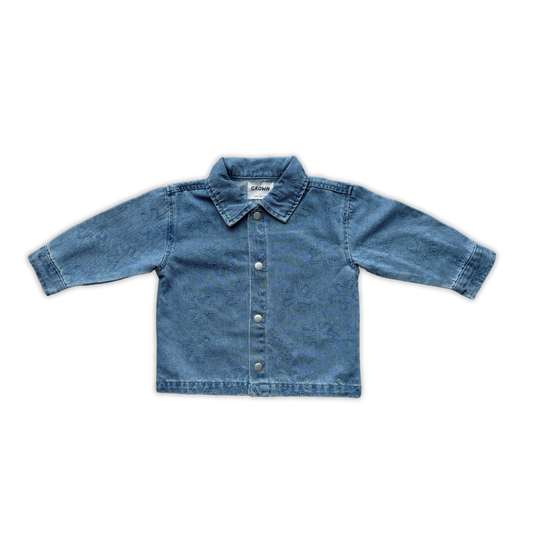Grown Organic Starlight Embroidery Denim Shirt Jacket