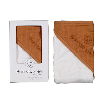 Burrow & Be Baby Hooded Towel Rust