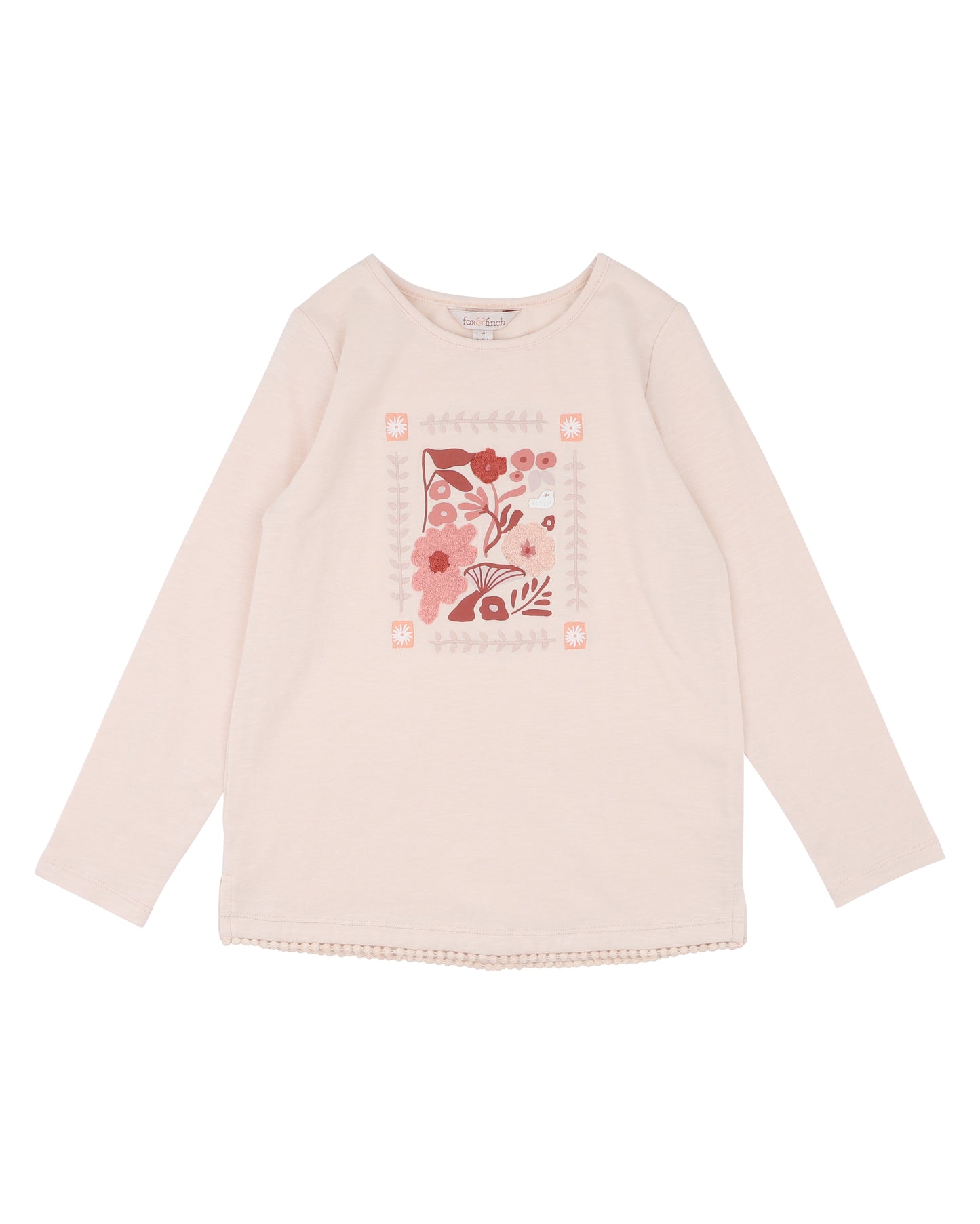 Minihaha Girls Wild Garden Boucle Organic Long Sleeve Tee