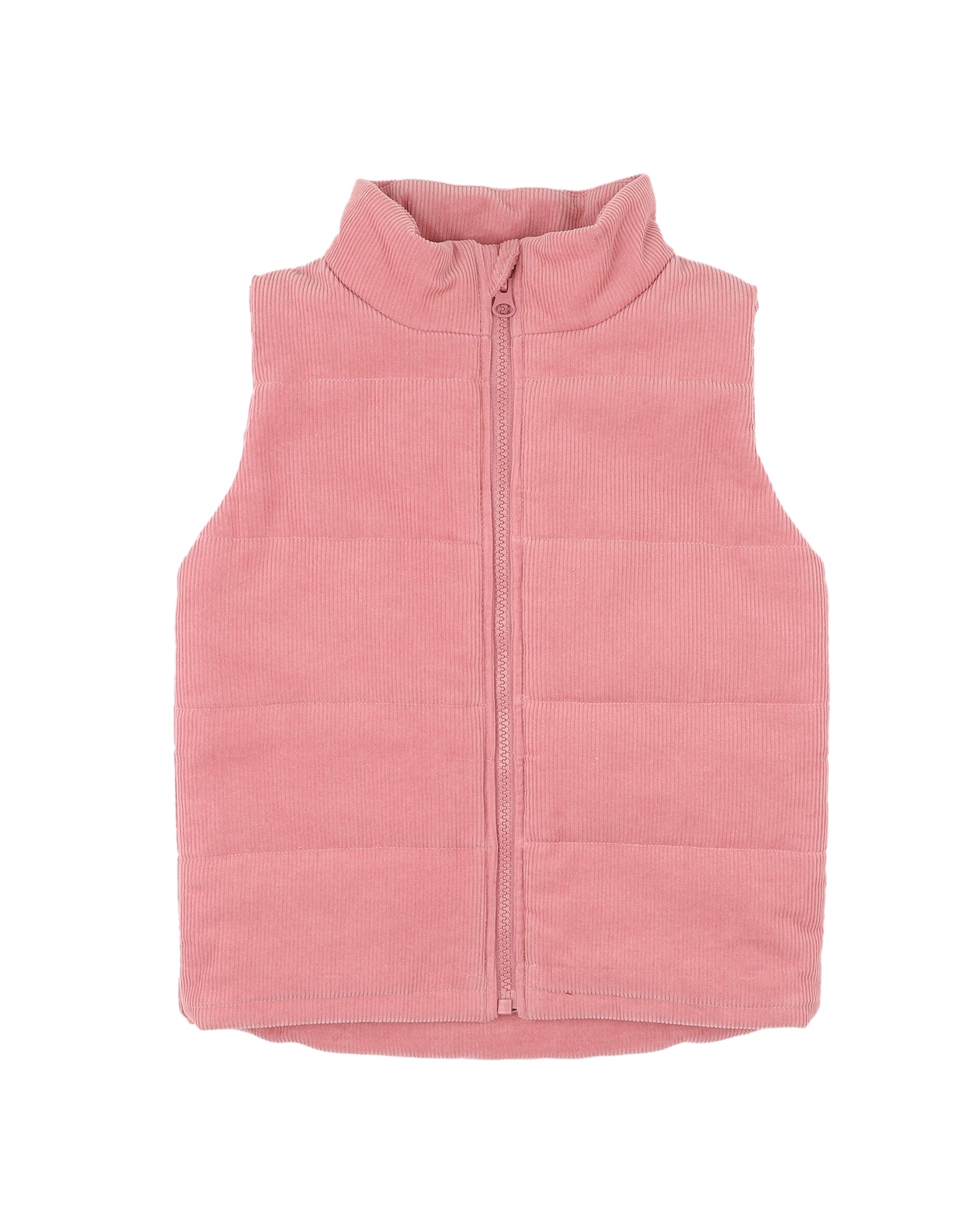 Minihaha Girls Wild Garden Quilted Zip Up Vest Rose
