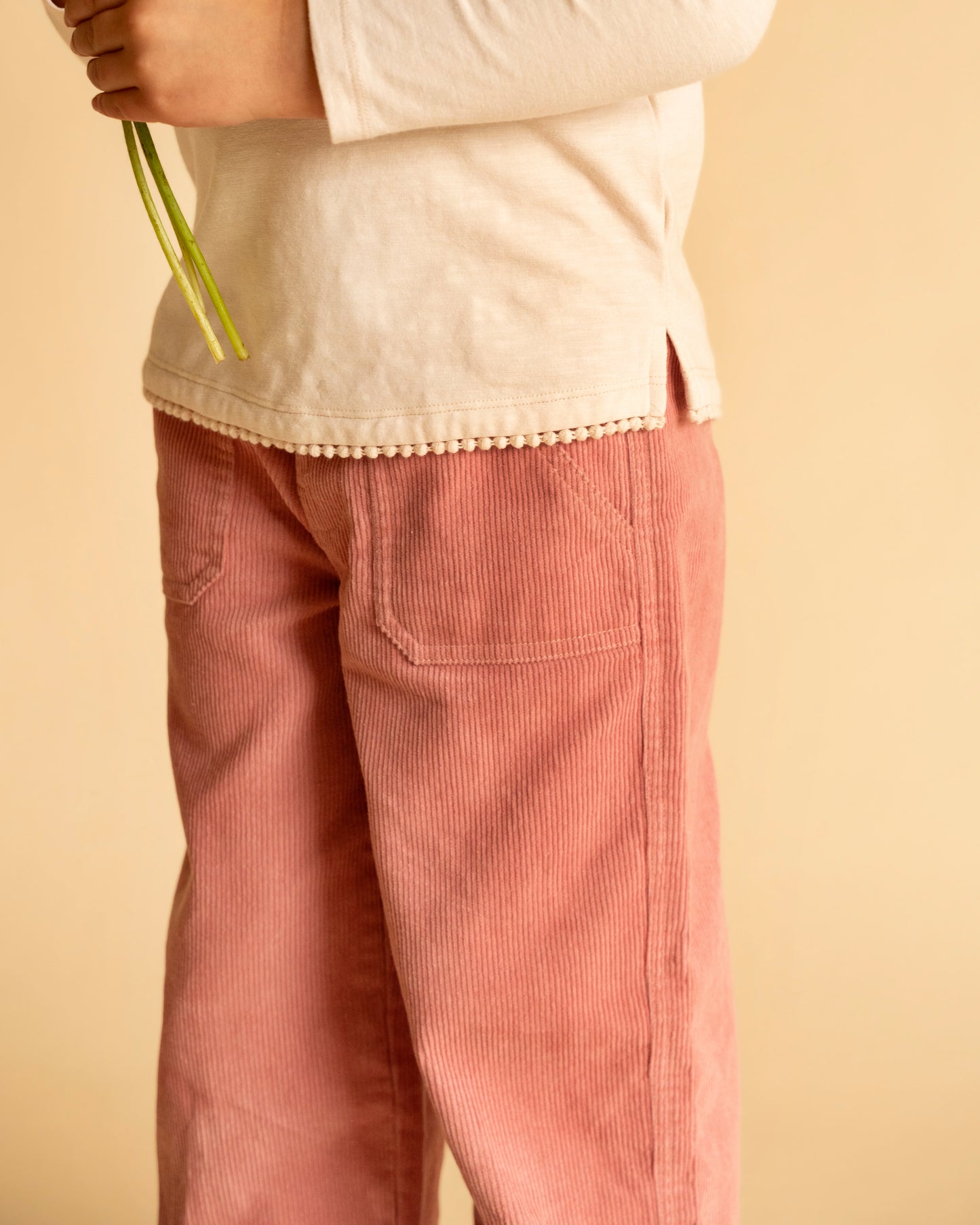 Minihaha Girls Wild Garden Cord Pull On Pants Rose
