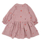 Minihaha Girls Orchard Bloom Embroidery Check Dress Dusty Pink