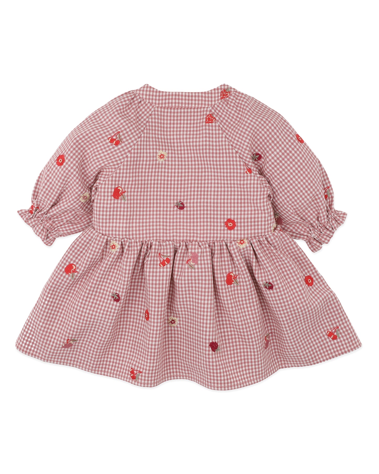 Minihaha Baby Orchard Bloom Embroidery Check Dress Dusty Pink