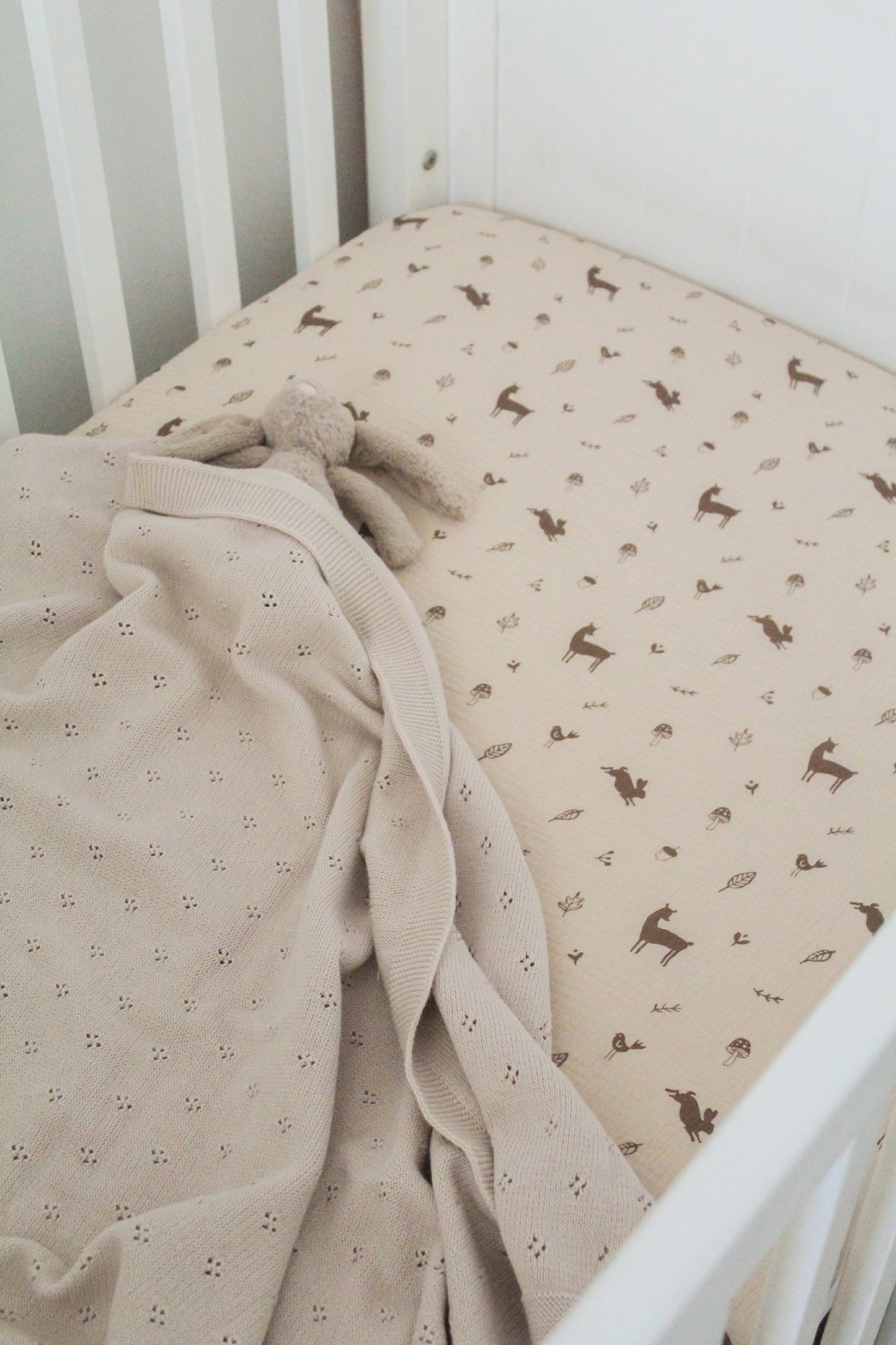 Over the Dandelions Fitted Cot Sheet Woodlands