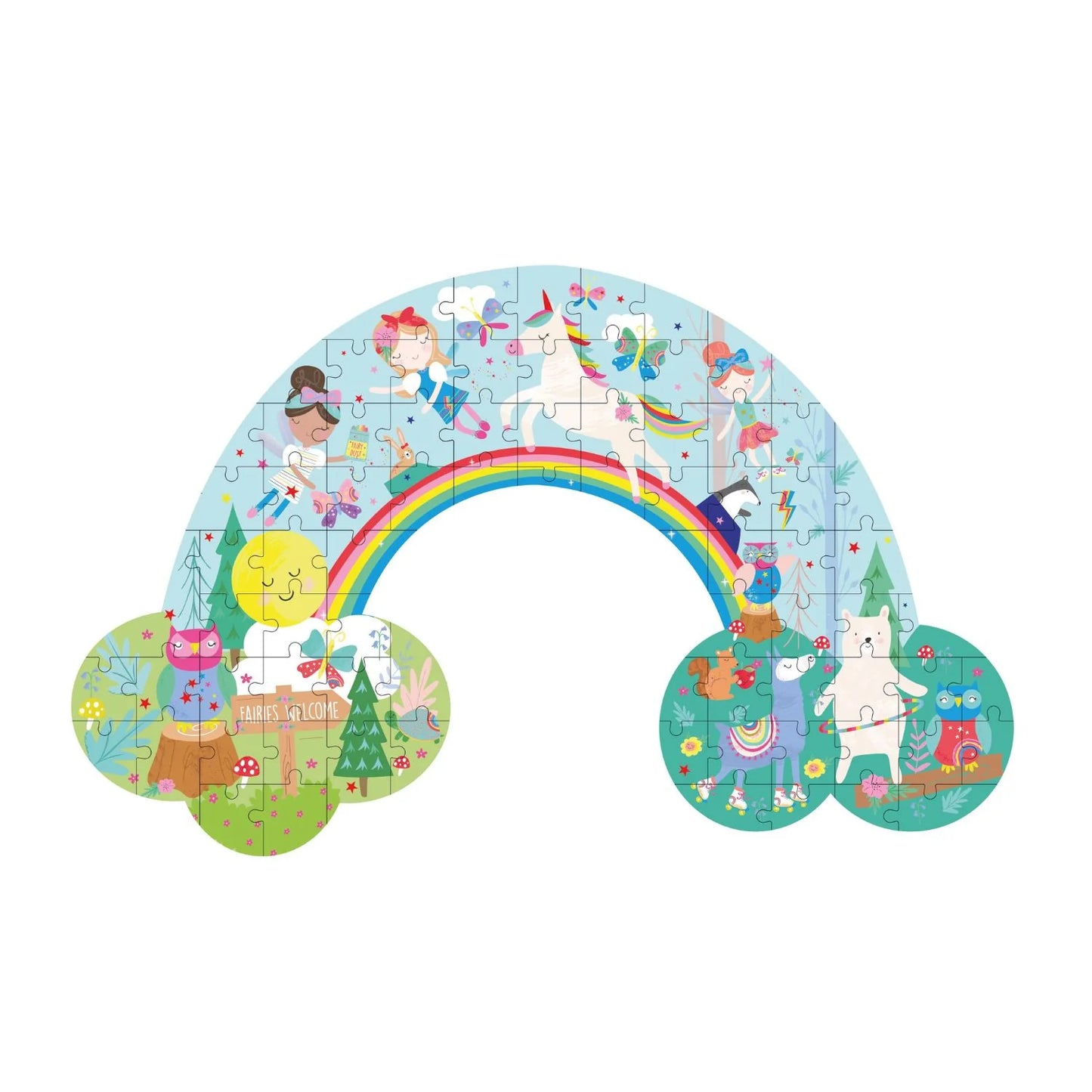 Floss & Rock Rainbow Shaped Puzzle 80pc | Rainbow Fairy