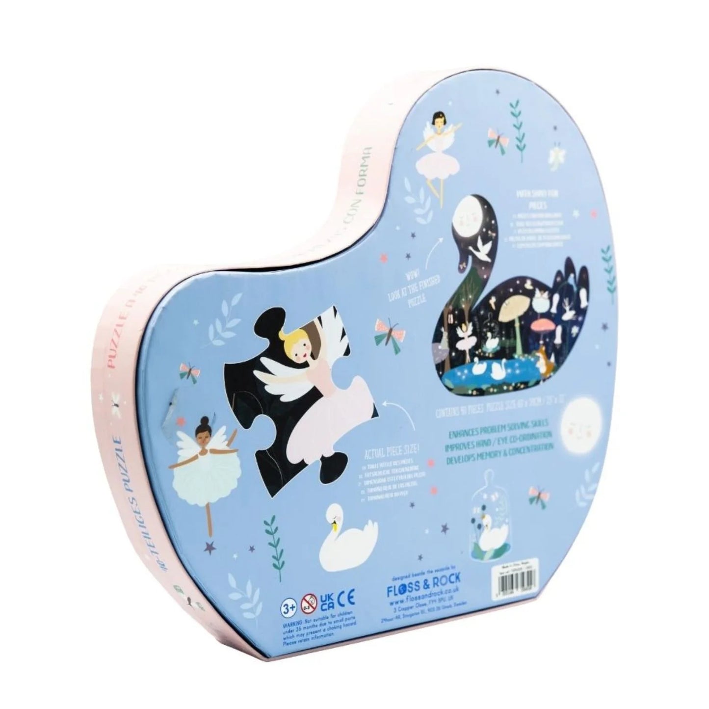 Floss & Rock Swan Shaped Puzzle 40pc | Enchanted