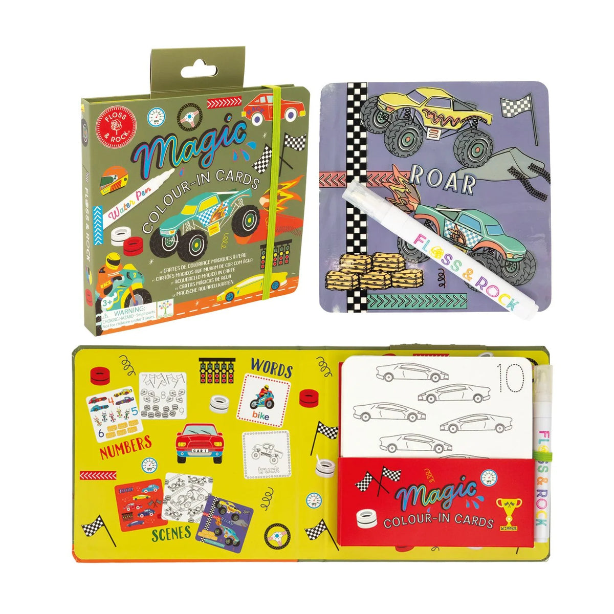 Floss & Rock Magic Colour Changing Water Cards | Cars