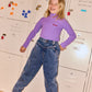Goldie + Ace Embroidered Rib Skivvy Grape