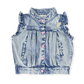 Goldie + Ace Elodie Embroidered Denim Vest