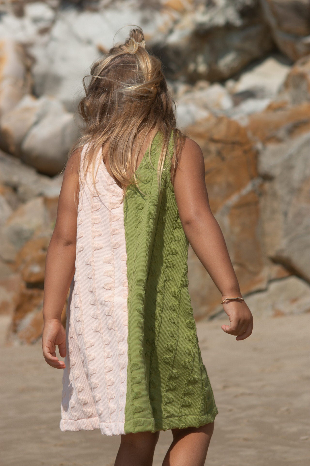 Grown Terry Towelling Flow Dress Leaf | Peachy