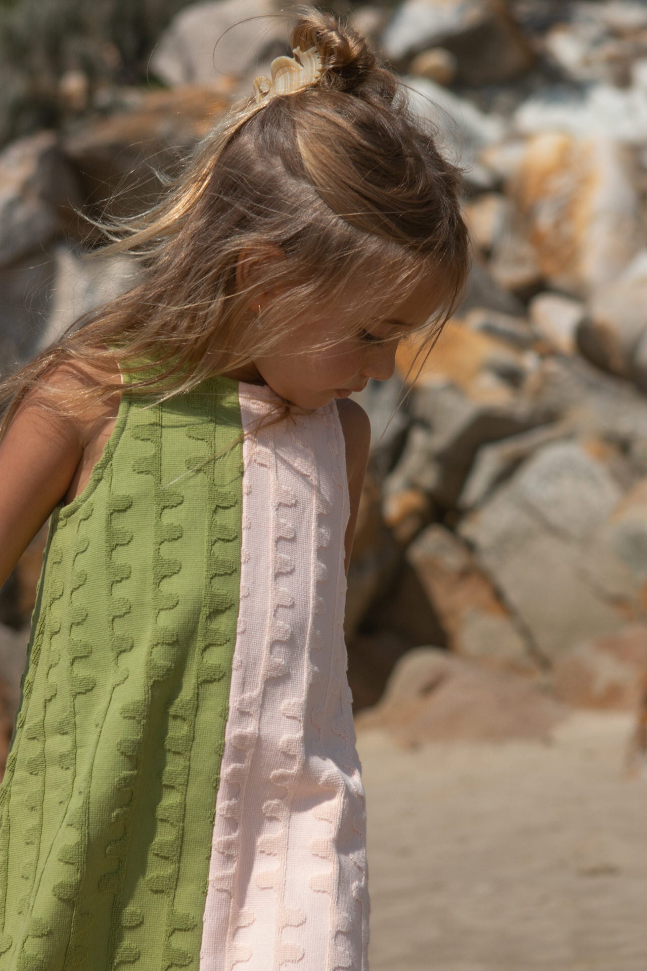 Grown Terry Towelling Flow Dress Leaf | Peachy