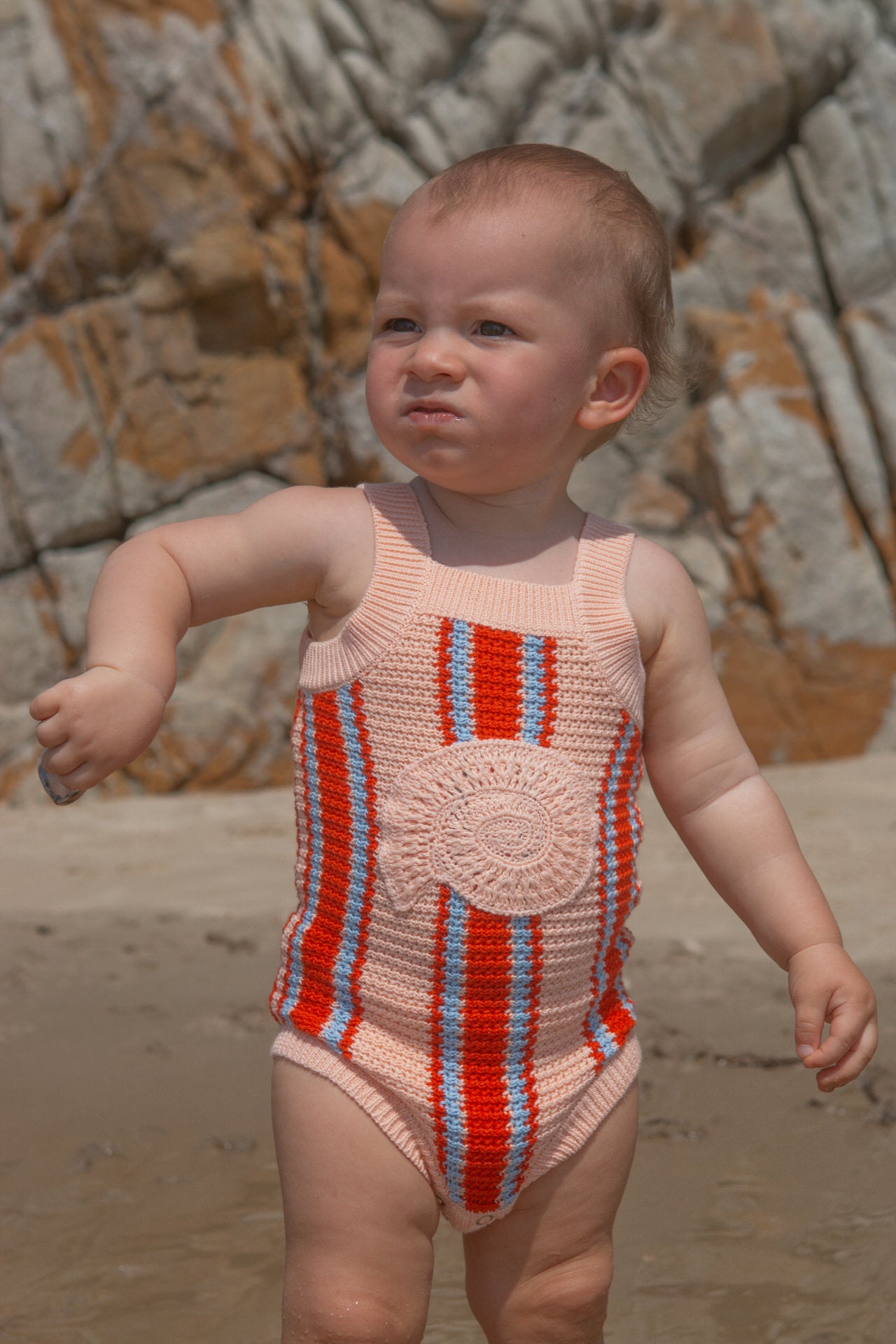 Grown Organic Island Stripe Shell Singletsuit