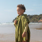 Grown Terry Towelling Flow Poncho Leaf