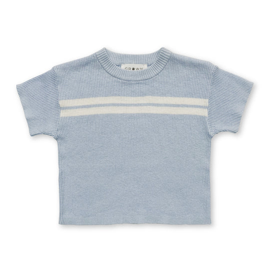 Grown Ribbed Hemp Tee Aqua