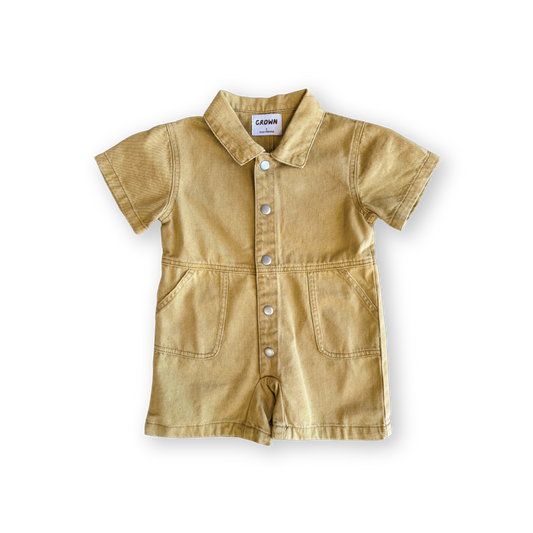Grown Summer Short Boilersuit Mustard