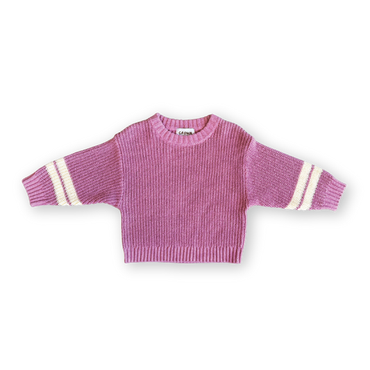 Grown Chunky Rib Pull Over Raspberry