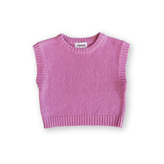 Grown Jersey Knit Vest Raspberry