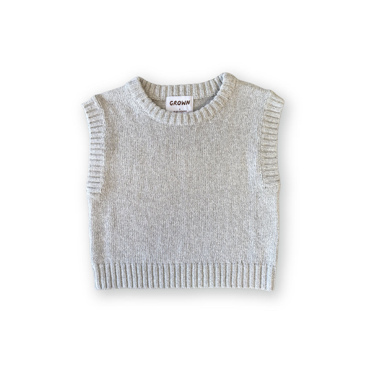 Grown Jersey Knit Vest Stone