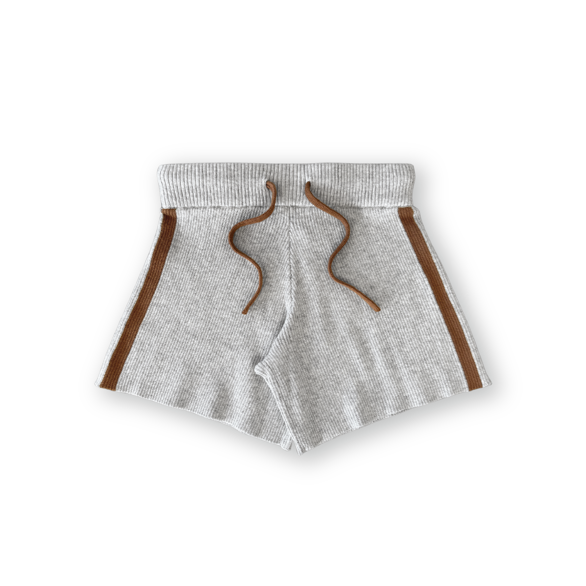 Grown Striped Ribbed Shorts Grey