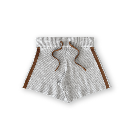 Grown Striped Ribbed Shorts Grey