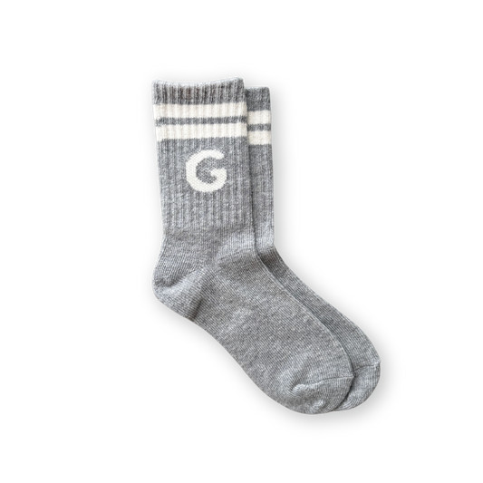 Grown Stripe Logo Socks Grey Marle