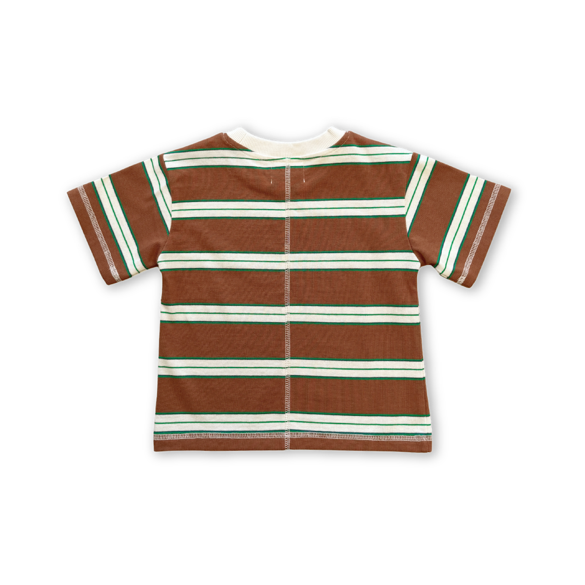 Grown Cotton Sports Stripe Short Sleeve Tee Acorn