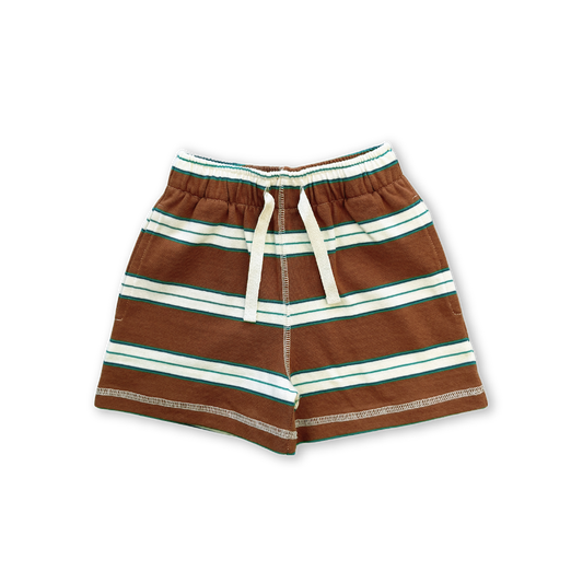 Grown Cotton Sports Stripe Shorts Acorn