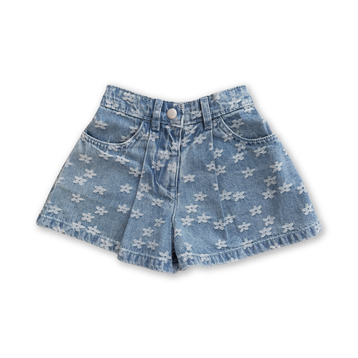 Grown Daisy Denim Swing Shorts