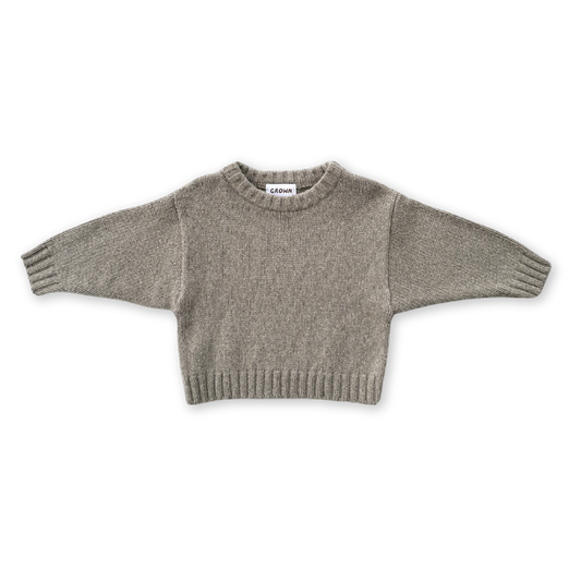 Grown Merino Blend Everyday Pull Over Grey