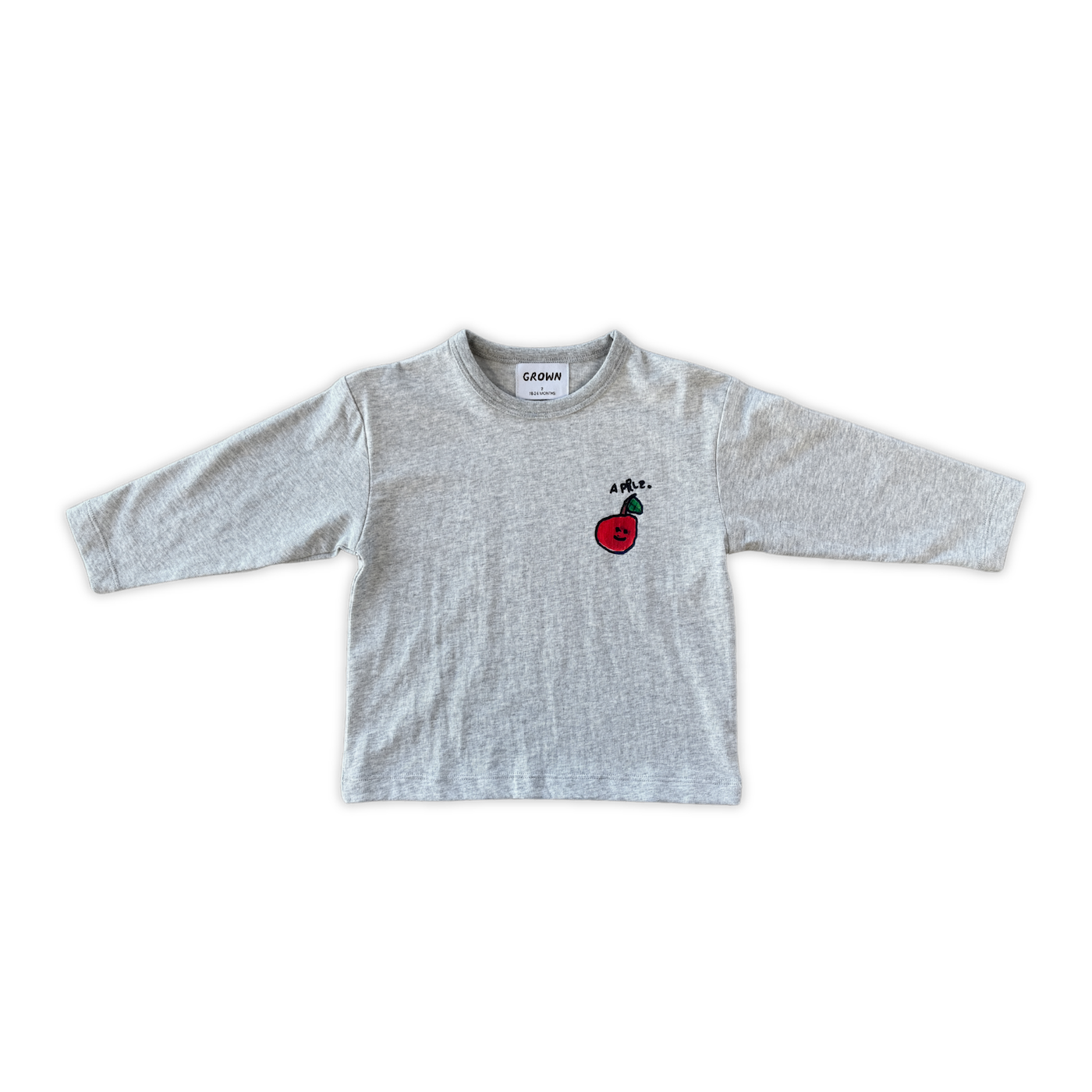 Grown Organic Fruit Salad Long Sleeve Tee Grey Marle